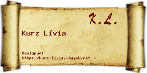 Kurz Lívia névjegykártya